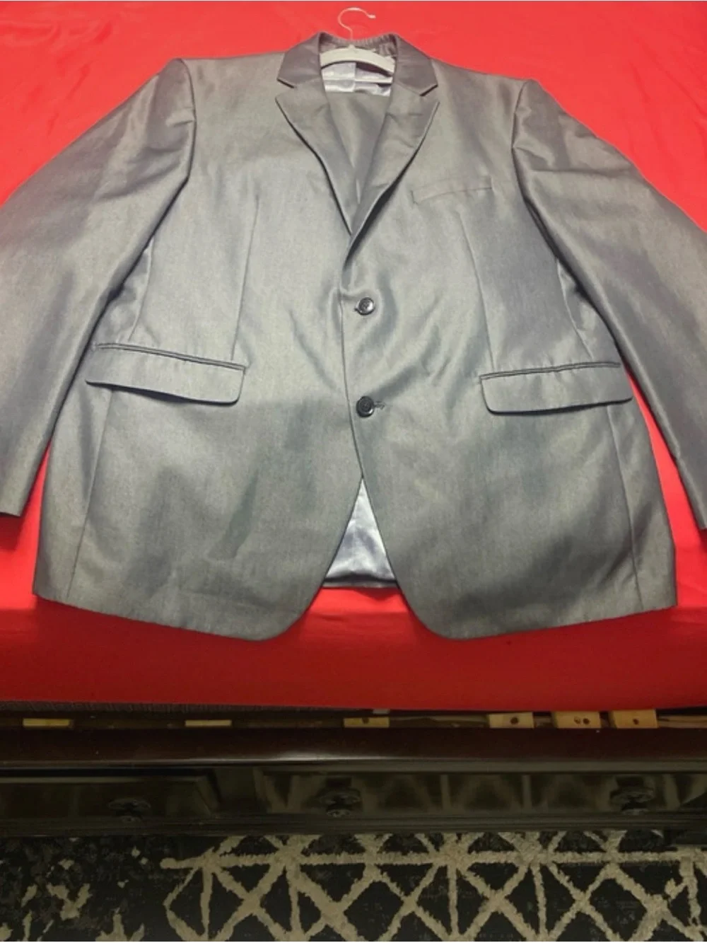 Classic Men's Gray Two-Button Blazer Suit.